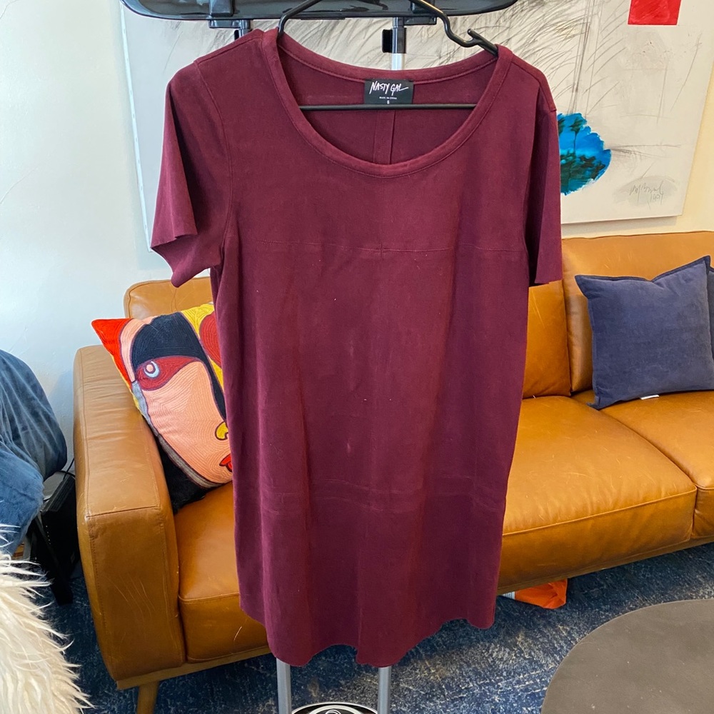 Maroon faux suede nasty gal dress